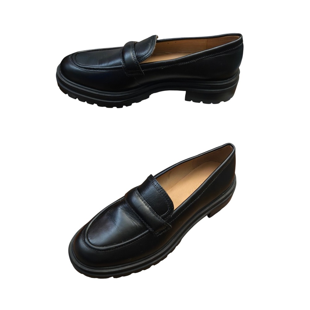 Madewell Bradley Lugsole Loafer True Black Leather NG674 7.5 Preppy Academia